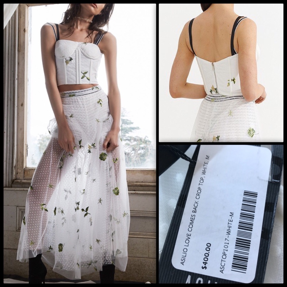 ASILIO 🍃 Love Comes Back Bustier Crop NWT - Picture 3 of 6